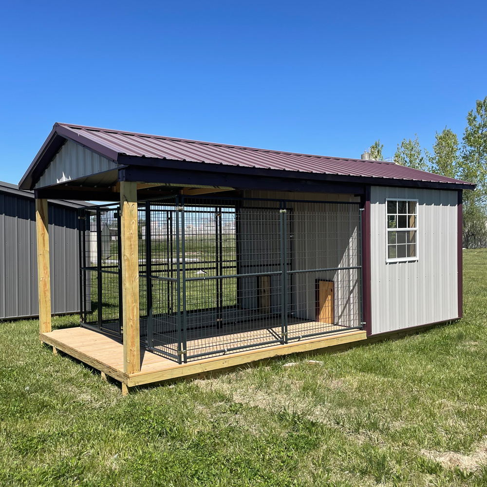 Outdoor dog kennel with dog run