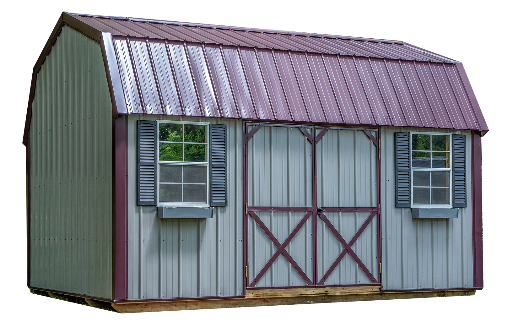 Metal barn style portable building